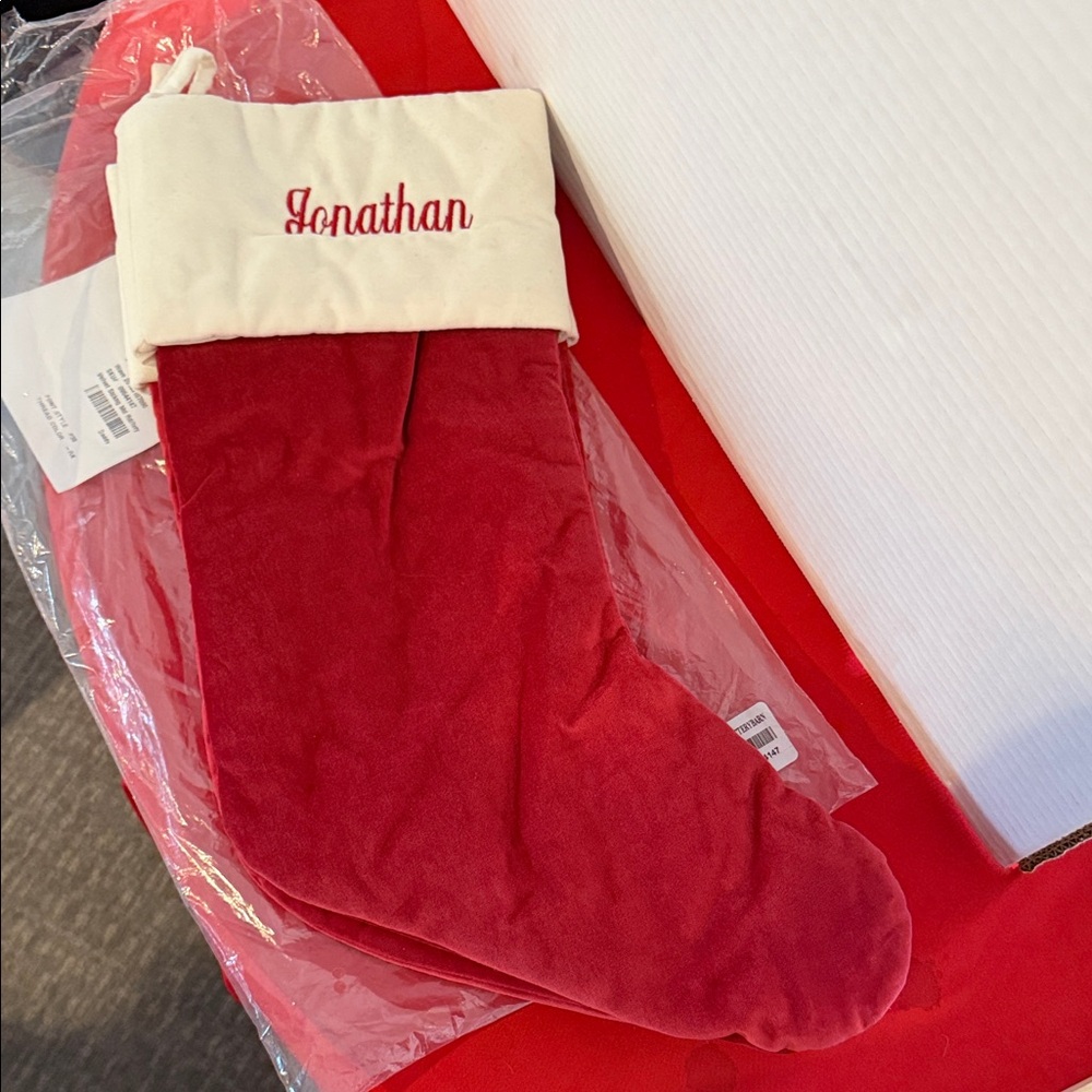Pottery Barn Medium, Red Velvet Christmas Stocking